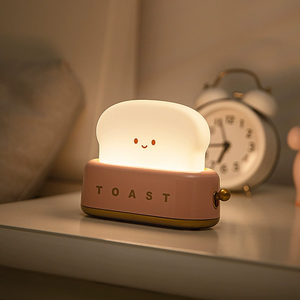 Cute Toast Night Light Small Table Lamp Bedroom Atmosphere Cute Creative Light for Birthday Gift Bedroom Decor