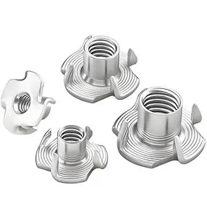 Wholesale Four Claw T-Nuts, Carbon Steel Zinc Plated Furniture Insert Nuts, Custom Sizes Available