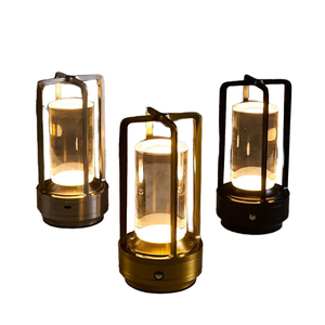 LED Night Table Lamp ABS Plastic Rechargeable Dimmable 3 Temperatures Black European Design Home Decoration Outdoor Reading