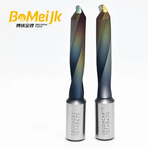 BoMeiJK DLC-Coated 10mm Shank High Strength Carbide Center Drill Bits for Copper Aluminum Honeycomb Processing 70mm Length