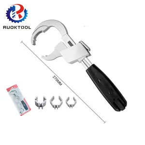 25-80mm Adjustable Size Bathroom Water Metal Pipe Plumbing Installation Spanner Repair Wrench With Blister Card