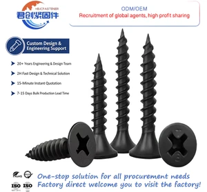 High-Strength Steel Self-Tapping Screws with Countersunk Head for Drywall and Gypsum Board Nickel Plated Metric M3.5