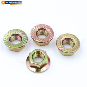 Malaxy Standard M6 M8 M10 M12 DIN6923 Flange Nuts Stainless Steel Brass M7 Serrated Steel Hexagon Flange Nut