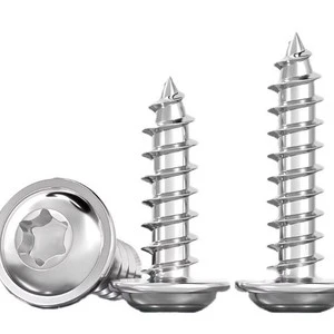 304 Stainless Steel Self-Tapping Screws with Washer Stainless Steel A2 Tapping Screws Torx Full Thread Flat Head Wood Screws