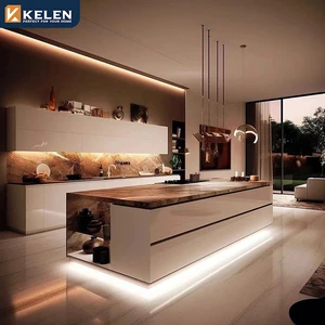 Kelen 2026 Luxury Home And Kitchen Furniture Island Manufacturer Modern Designs China Designer White Kitchen Cabinet