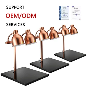 ORIX Professional Buffet Carving Station Double Head Rose Gold Eco-friendly Modern Design Electric Food Warmer Lamp Stainless