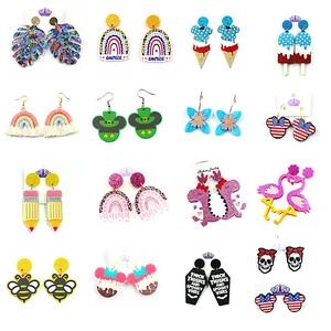 Factory Wholesale High Quality Popular Handmade Cute Fashion Earrings 2023 Glitter Acrylic Jewelry