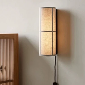 Modern Minimalist Cylinder linen fabric shade Background Wall-mounted indoor decorative Wall Lights