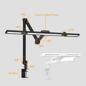 FDDL03 Private Label Office Lamp 24w Adjustable Foldable Three Swing Arm Architect Led Desk Lamp Drafting Table Lamps For Office