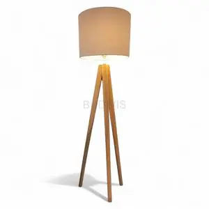 Wholesale Rustic Standing Floor Lamp with Bamboo Frame and Neon Bulbs for Bedroom Living Room