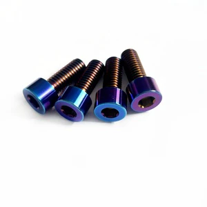 M8*25 GR5 Titanium Bicycle Bolts Burn Blue DIN912 Bolts Direct Mount Bolts