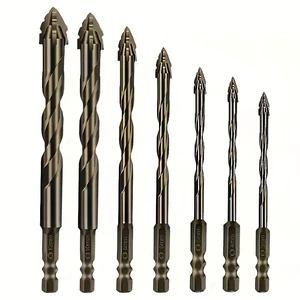 4/5/6/8/10/12mm Cross Head Multifunction Tile and Glass Drill Bit for Glass Ceramic Tile Porcelain Drilling Durable Carbide