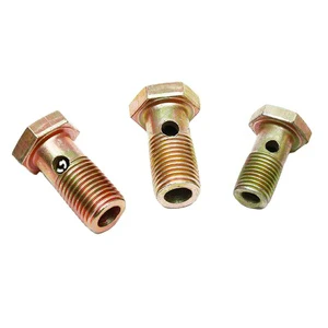 Hollow Screw Carbon Steel Banjo Fitting Iron Hydraulic Tools Accessories with Metric Thread Through Oil Banjo Bolt with Hole