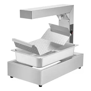 Commercial 750W Electric Stainless Steel Lamp for Heating Food French Fry Warmer with Dump Station Countertop 104-
