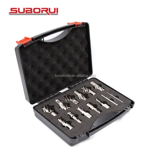 SUBORUI in Stock 13PCS HSS Metric Slugger Magnetic Drill Bit Broach Cutter Annular Cutter Set for Magnetic Base Drill Press