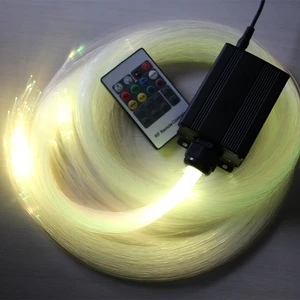 5W RGB LED Fiber Optic Light with Aluminum Construction 6 Colors Changing & Blink Function for Car Ceiling Decoration