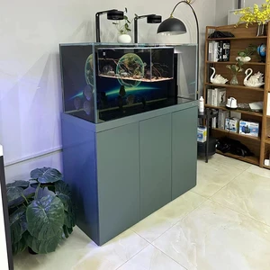 48 Inch Ultra-white Glass Aquarium Aluminium Alloy Cabinet With Filter System Fresh Water Aquarium Fish Tank