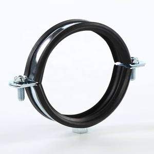 2025 Metal PVCpipe Clamp for Large Diameter M8 Pipe With Rubber Tdc Duct Flange Fasteners Conduit Clips Pipe Fixing Tube