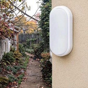 IP65 Waterproof 12W Outdoor LED Wall Lamp Oval ABS Material with PC Body Bulkhead Light for Garden Yard Lighting