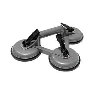 Three Cups Sucker Heavy Duty Gray Aluminum Alloy Vacuum Suction Cup for Glass Tiles Windows
