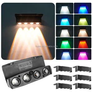 Auto RGB Wireless LED Solar Wall Lamp for Garden Fence Stairs Deco Atmosphere Light Outdoor IP65 No-drill Solar Step Light