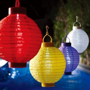 Foldable Silk Solar Lantern for Garden Solar Decorative Light Solar Hanging Led Lantern Outdoor Solar Lights for Garden Decor