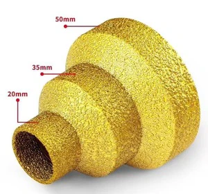 Hot Selling OEM Three-Step Brazed Pagoda Drill Bit M10 20-35-50mm Diamond Chamfer Drill Bit Multiple Cone Reamer High Drill Bit
