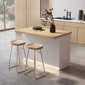Modern Design Luxury Solid Wood Wooden Kitchen Furniture Cabinets With Light Color