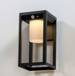 Modern Black Die-cast Aluminum Downward Motion Sensor Led Electric Outdoor Garden Wall Lantern Light