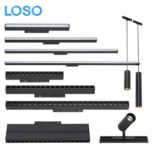 LOSO China Factory Anti Glare Design Aluminum Ceiling Surface Mounted LED Magnetic Track Light