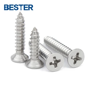 High Quality Phillips Flat Head Countersunk SS304 Stainless Steel Self Tapping Screws