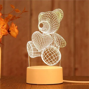 Newish DIY Custom Photo Creative 3D Children Room Acrylic Table Desk Base USB LED Christmas Night Light