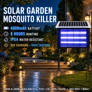 SAIJZEK New Arrival High Effective Outdoor Indoor Bug Zappers Solar Powered Uv Led Electrical Shock USB Mosquito Killer Lamp