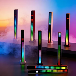 Control RGB LED Lights Synchronized Rhythm Music Sync-USB Rechargeable Battery Powered PC Rated for Home Bar Bedroom Lighting