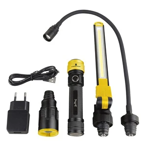 3IN1 Rechargeable Flexible Work Flashlight Multi-function Work Light Lamp Set