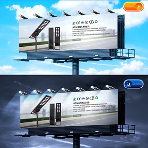 Solar LED Advertising Light Outdoor Waterproof Monocrystalline Aluminum Construction Billboard Lighting