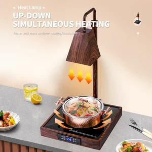 WINNERS stainless steel food warming light with drain board drip pan for fries food warmer lamp for catering