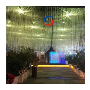 Fiber Optic Chandelier RGB Side Glow Pendant Light with Remote Control E26 Middle for KTV Nightclub Wedding Decoration