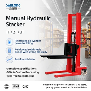 ROHO Manual Hydraulic Stacker Hand Pallet Lifter Forklift 1T Capacity Warehouse Loading Dock Material Handling Lifting Machine