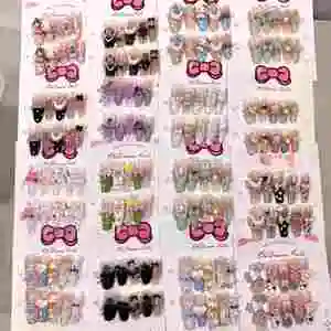 Handmade Wearable Nails High End New Elegant Creamy Style Gentle Fair Showing Finished Nail Beauty Nails Stall Wholesale