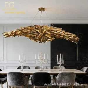 Copper Gold Energy-saving Suspension Type Chandelier For Hotel Lobby Shopping Mall Cafe & Zhongshan Use
