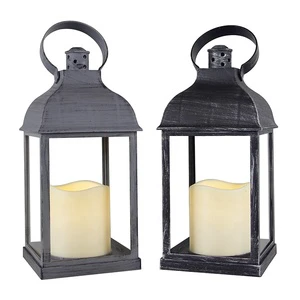 Wedding Decor High Quality Battery Operated Pillar Candle Holder Garden Plastic Lantern