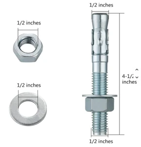 Factory Hot Sale Heavy Duty Expansion Wedge Anchor M8 M10 M12 M16 M20 Zp for Concrete Fixing
