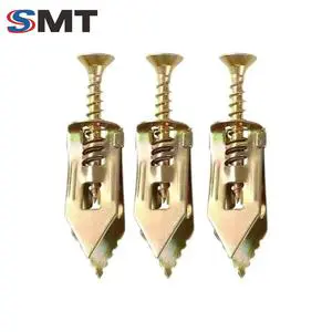 Steel Plasterboard Anchor Kit with Screws and Self Drilling Hammer for Drywall and Sheet Metal Galvanized Finish Removable