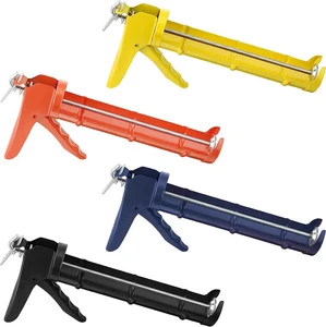 Industrial & DIY Grade Steel Handle Ratchet Plunger Manual Dripless Caulking Gun with 6500N Max Force 3-Year Warranty