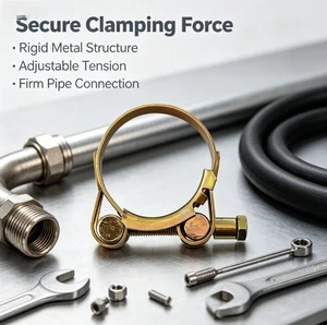 Adjustable Double Ear Hose Clamp High Tension Metal Pipe Clip Anti-Leak Plumbing Industrial Hose Clamp Wholesale