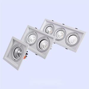 High Quality Down Lights Cob Indoor Spotlight Single Head Double Head Three Head 10W 20W 30W Square Recess Down Light