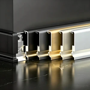 H50mm Crystal Downward Lighting Model Aluminum Alloy Baseboard Surface-Mounted LED Kitchen Anodized Modern Simple Design