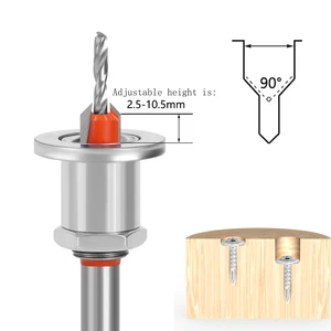 Adjustable Countersink Drill, Tungsten Carbide Blade Milling Cutter, Woodworking Special Cutting and Drilling