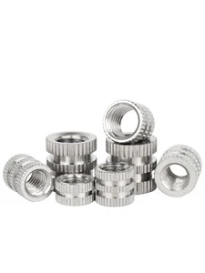 Grade 4.8 Stainless Steel Slotted Nut Through-Hole Straight-Thread M2-M16 Metric Injection-Molded Hot-Melt Embedded Knurled